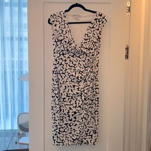 Maggy London black and white wrap dress